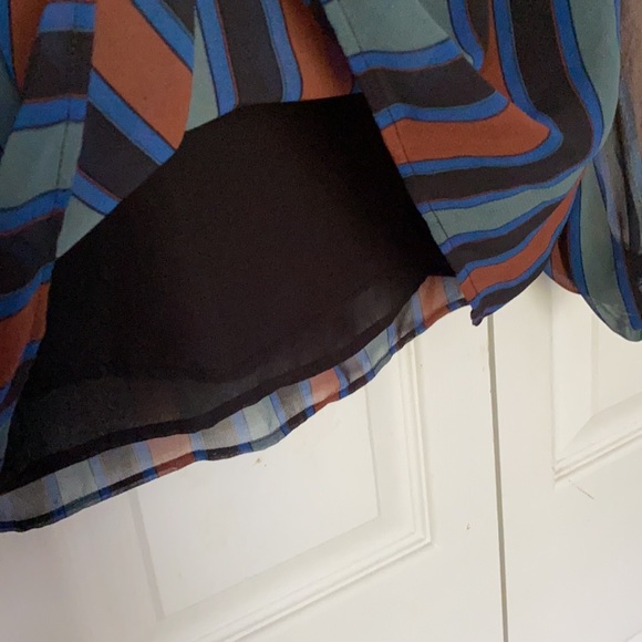 Madewell blue, gray, brown, and black strip blouse - Picture 6 of 6